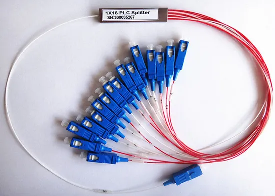 1X16 900um Mini Steel Tube Sc APC/Upc Fiber Optic PLC Splitter