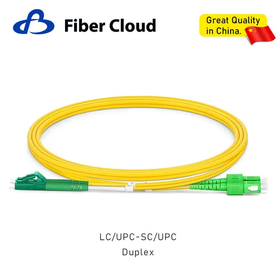 1m LC/APC to Sc/APC Duplex OS2 Singlemode 2.0mm Tight Buffered Fiber Optic Patchcord Jumper 